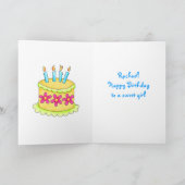 Geburtstagskarte mit gelbem Kuchen Karte (Innenseite)