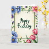Geburtstagskarte mit gemalter Textur Karte (Gelbe Blume)