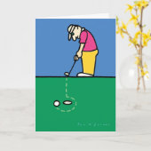 Geburtstagskarte mit Golfspielerillustration Karte (Gelbe Blume)