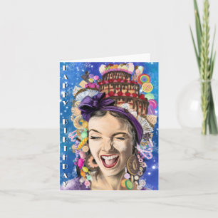 Geburtstagskarte mit Happy Woman - Funny Karte