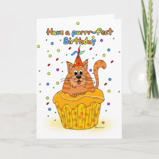 Geburtstagskarte mit Ingwerkuchenkatze - haben Sie Karte