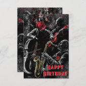 Geburtstagskarte mit Jazz Music Band - Malerei (Vorne/Hinten)