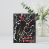 Geburtstagskarte mit Jazzmusikband Postkarte (Stehend Vorderseite)