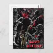 Geburtstagskarte mit Jazzmusikband Postkarte (Vorne/Hinten)