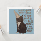 Geburtstagskarte mit Katze für COVID19 Lockdown Karte (Vorderseite/Rückseite Beispiel)