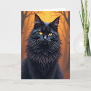 Geburtstagskarte mit Katze mit goldenen Augen Karte