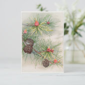 Geburtstagskarte mit Kiefern und Blume Einladung (Stehend Vorderseite)