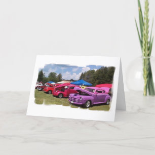 Geburtstagskarte mit klassischen Autos (Großdruck) Karte