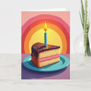 Geburtstagskarte mit Kuchenscheiben-Motiv Karte