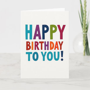 Geburtstagskarte mit lebendiger Typografie Karte