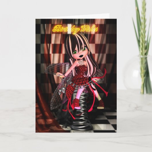 Geburtstagskarte mit Mondfisch Gothic Fairy Karte (Vorderseite)