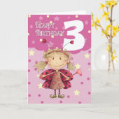 Geburtstagskarte mit niedlicher Ladybug-Fee Karte (Gelbe Blume)