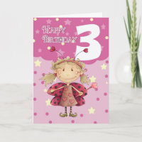 Geburtstagskarte mit niedlicher Ladybug-Fee