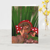 Geburtstagskarte mit Niedlicher moderner Elf Karte (Gelbe Blume)