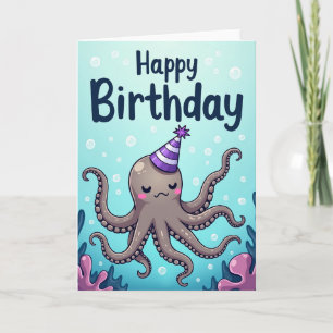 Geburtstagskarte mit Oktopus-Hut Karte
