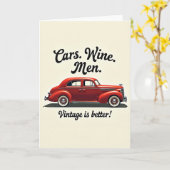 Geburtstagskarte mit Oldtimer Karte (Gelbe Blume)