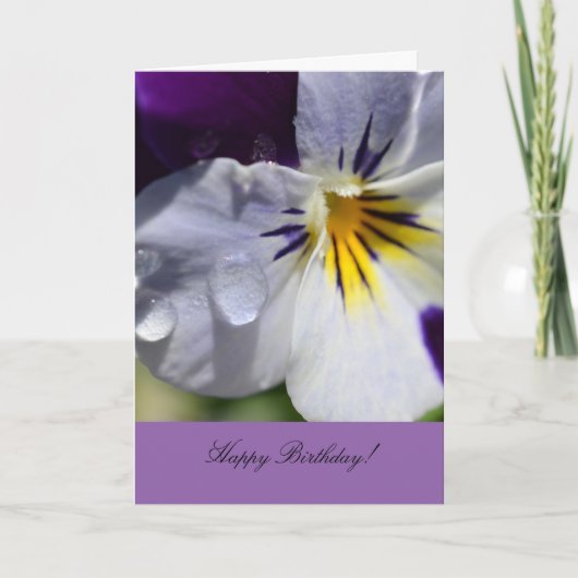 Geburtstagskarte mit Pansy Blume Karte (Vorderseite)