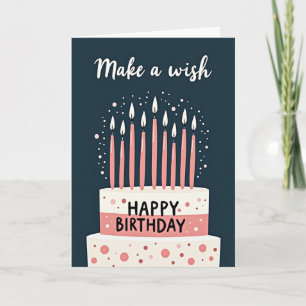 Geburtstagskarte mit Polka-Dot-Torte Karte