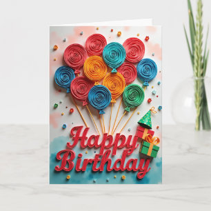 Geburtstagskarte mit Quilling-Kugeln Karte