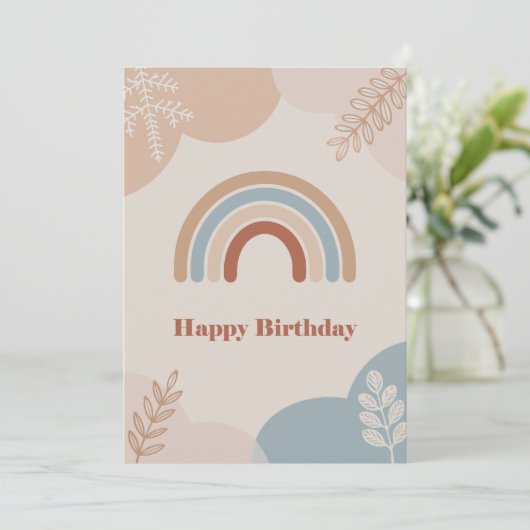 Geburtstagskarte mit Regenbogen (Stehend Vorderseite)