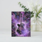 Geburtstagskarte mit romantischer Gitarre Postkarte (Stehend Vorderseite)