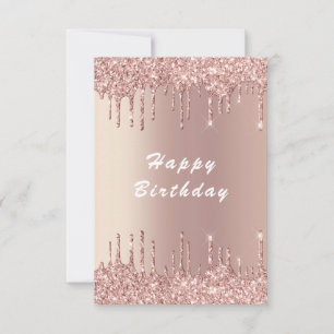 Geburtstagskarte mit Roségold-Glitter Karte