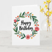 Geburtstagskarte mit Rosengirlande Karte (Gelbe Blume)