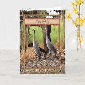 Geburtstagskarte mit Sand Hill Cranes Karte (Gelbe Blume)