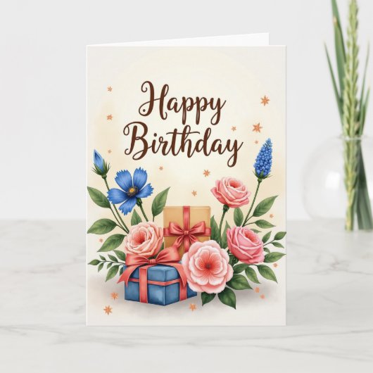 Geburtstagskarte mit Scripted Gifts Karte (Vorderseite)