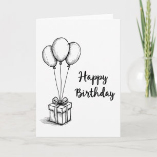 Geburtstagskarte mit skizzierten Luftballons Karte