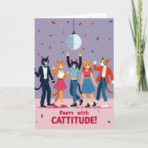 Geburtstagskarte mit tanzenden Katzen Karte
