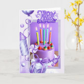 Geburtstagskarte mit verdrehten Kerzen Karte (Gelbe Blume)