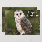 Geburtstagskarte mit Western Stall Owl (Vorne/Hinten)
