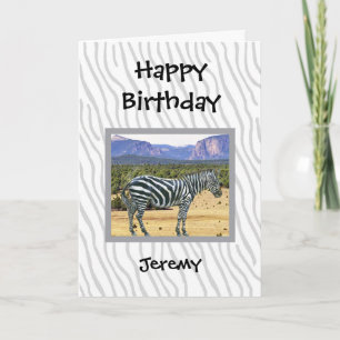 Geburtstagskarte mit Zebrafoto für ein Kind Karte