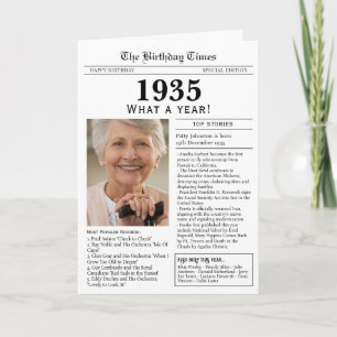 Geburtstagskarte mit Zeitung von 1935 Karte