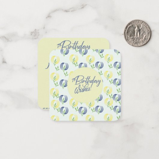 Geburtstagskarte Mitteilungskarte (Vorderseite/Rückseite Beispiel)