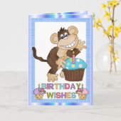 Geburtstagskarte Monkey Greetin Card Karte (Gelbe Blume)
