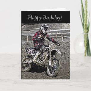 Geburtstagskarte: Motocross-Typ Karte
