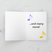 Geburtstagskarte: Musiknoten geklappt Grußkarte Karte (Innenseite)