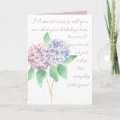 Geburtstagskarte Mutter - Hydrangea Karte (Vorderseite)