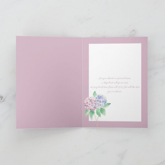 Geburtstagskarte Mutter - Hydrangea Karte (Innenseite)