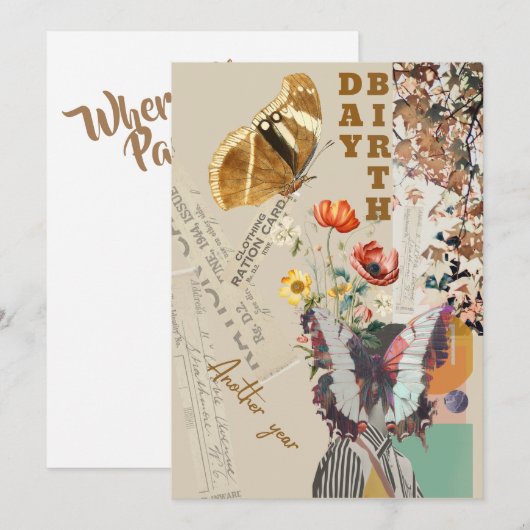 Geburtstagskarte oder Einladung (Vorne/Hinten)