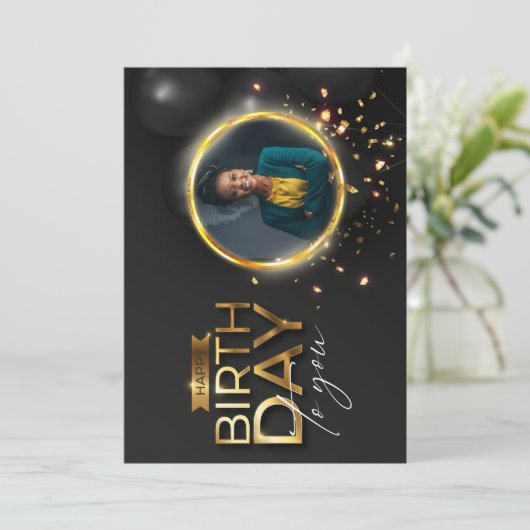 Geburtstagskarte online einladung (Stehend Vorderseite)