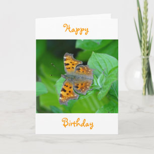 Geburtstagskarte orangefarbener Schmetterling Karte
