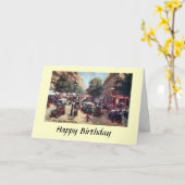 Geburtstagskarte - Paris, Blvd Monmartre Karte (Gelbe Blume)