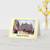 Geburtstagskarte - Paris, die Oper Karte (Gelbe Blume)