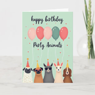 Geburtstagskarte Party Animal im Pastell-Look Karte