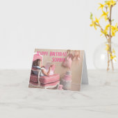 Geburtstagskarte - Personalisiert - Ballerina Pink Karte (Gelbe Blume)