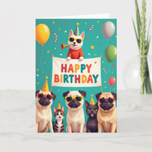 Geburtstagskarte Pet Party Karte