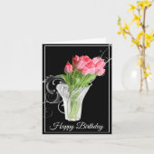 Geburtstagskarte Pink Tulips Card Karte (Gelbe Blume)